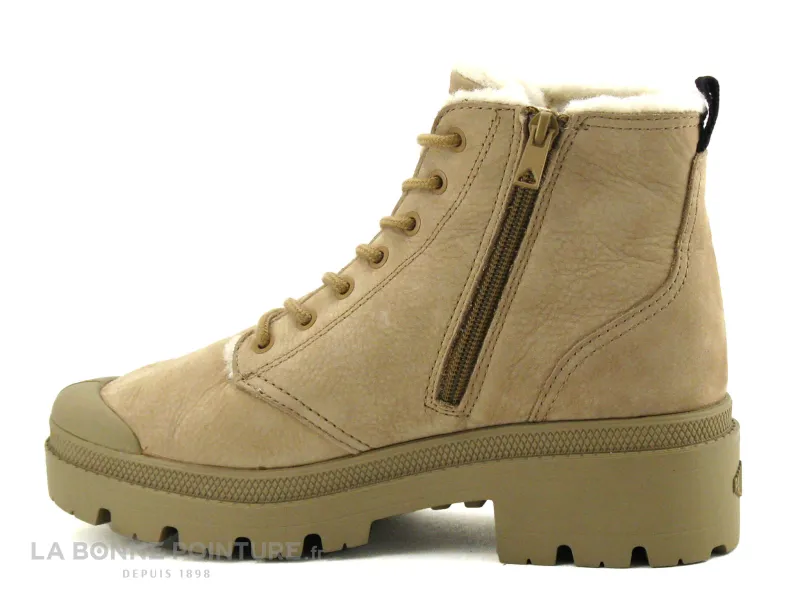 Achat chaussures Palladium Femme Chaussure montante, vente Palladium PALLABASE Nbk Zip WL Ochre Tan -98867-223-M - Boots Femme