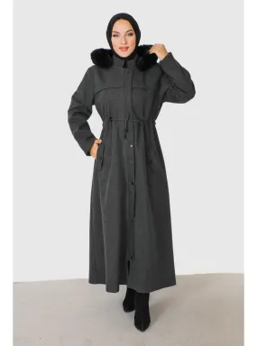 Anthracite - Fully Lined - Plus Size Coat