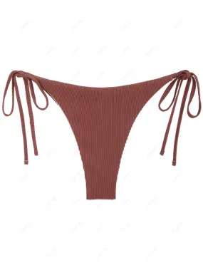 Bas De Bikini Ajustable Texturé Noué - Café M