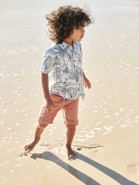 Bermuda couleur garçon facile à enfiler orange - Vertbaudet
