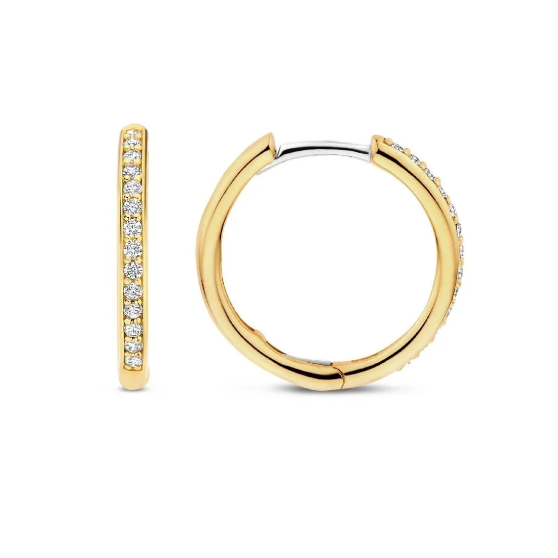 Boucles D\'Oreilles Ti Sento - 7959ZY  Argent Doré Créoles Et Pavage | 3 Suisses
