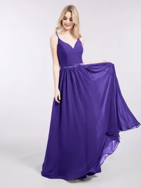Bretelle Spaghetti Mousseline Robe de Demoiselle d'Honneur Régence Grande Taille