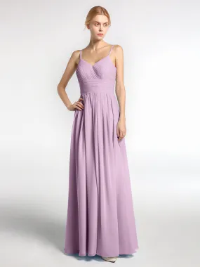 Bretelles Spaghetti Mousseline Maxi Robes Glycine Grande Taille