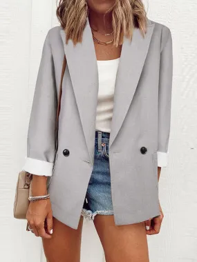 Casual Blazer Ample Femme Veste Classique à Manches Longues