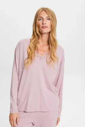 Ensemble de pyjama en jersey et dentelle