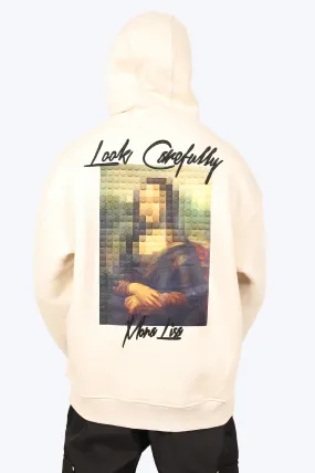 HOODIE MONA PIXEL - BEIGE