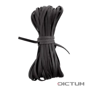 Lacets en cuir de kangourou pour tressage, plats, noirs