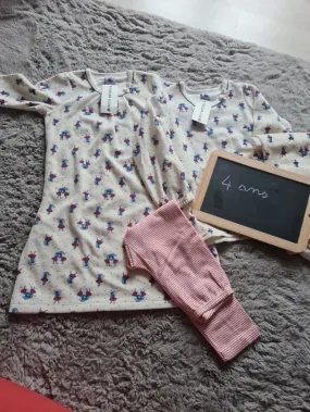 lot de pyjamas velours fille 4 ans neuf petit bateau - Petit Bateau - 4 ans  | Beebs