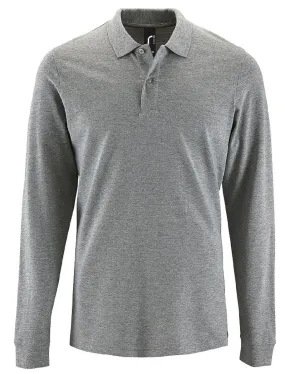 Polos manches longues - Homme - 02087 - gris chiné 
