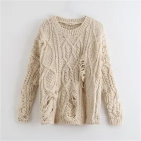 Pull beige bohème