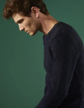 Pull bleu chiné homme
