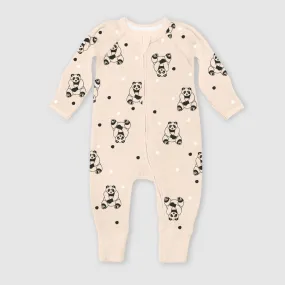Pyjama bébé velours à zip double sens motif panda noir Dim ZIPPY ®