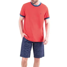Pyjama court coton bio EMINENCE 7V23 rouge orangé