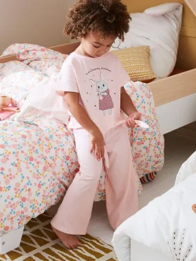 Pyjama large fille lapin rose pâle - Vertbaudet