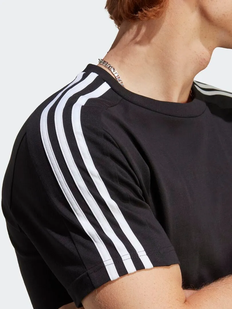 T-shirt bandes épaules 'adidas' - Noir