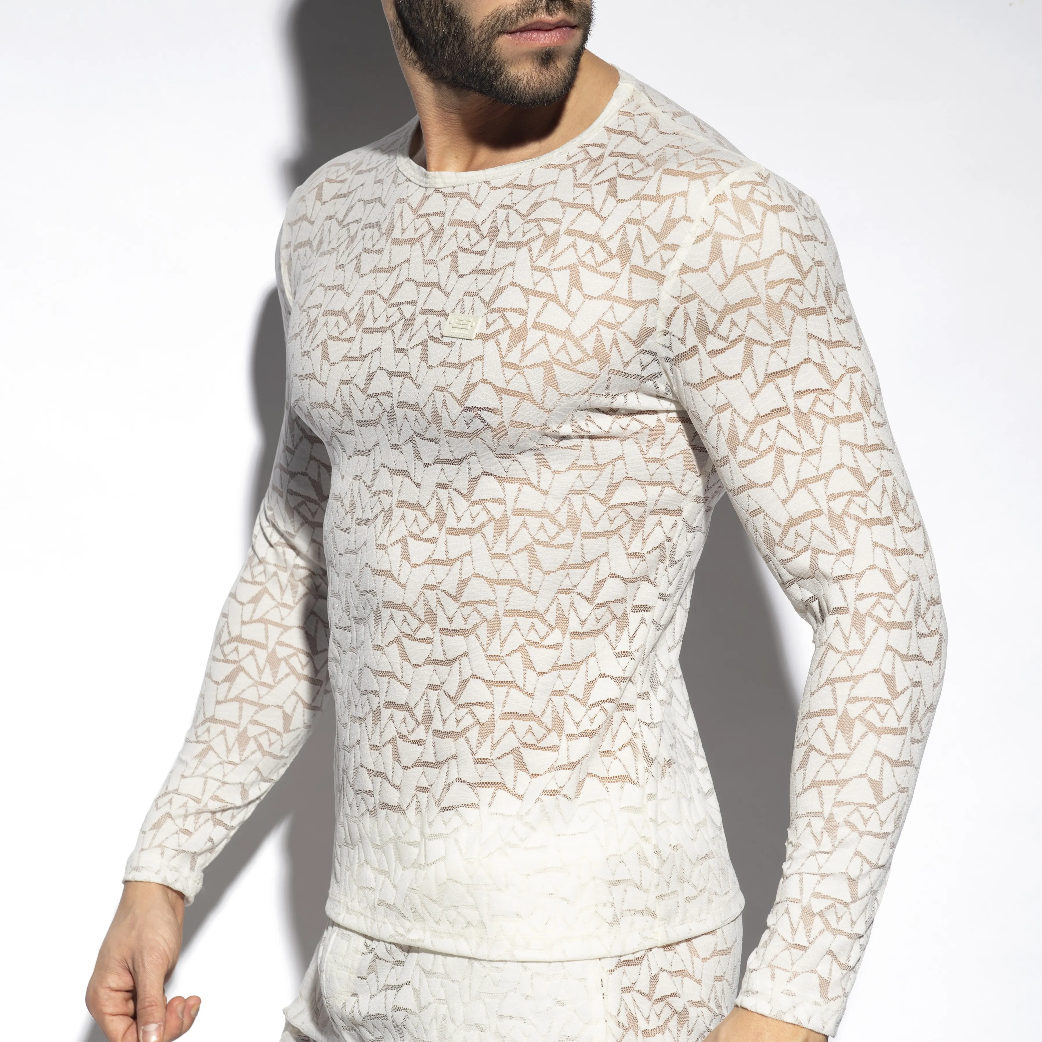 T-shirt manches longues Spider - ivoire - ES collection : vente T-s...