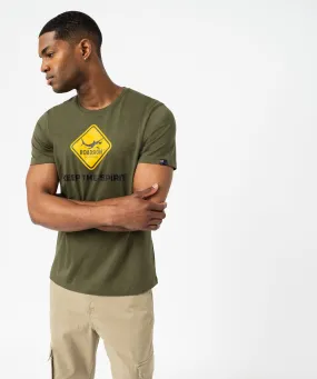 tee-shirt manches courtes imprime homme - roadsign vert tee-shirts