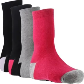 TWINDAY 4 paires Chaussettes Fille BICOLORES Noir Fuchsia Gris