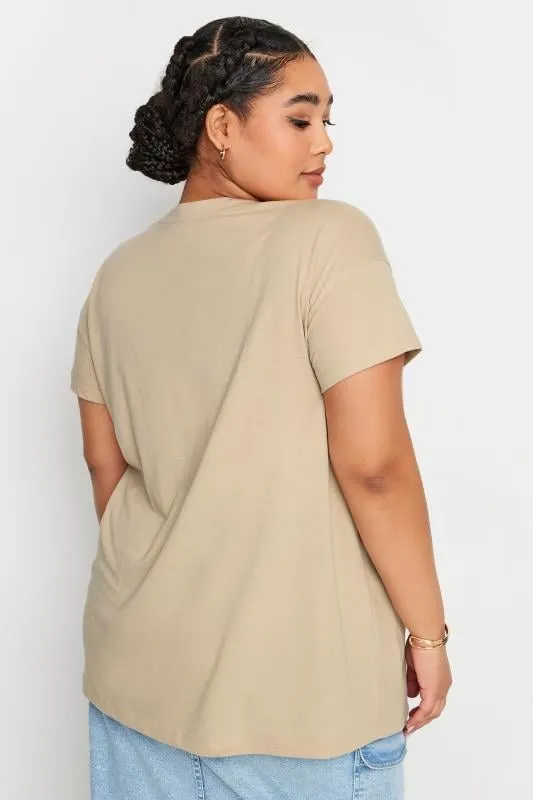 YOURS - T-Shirt Beige 'Palmspring'