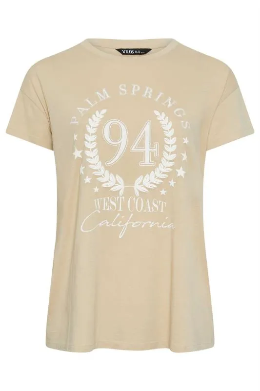 YOURS - T-Shirt Beige 'Palmspring'
